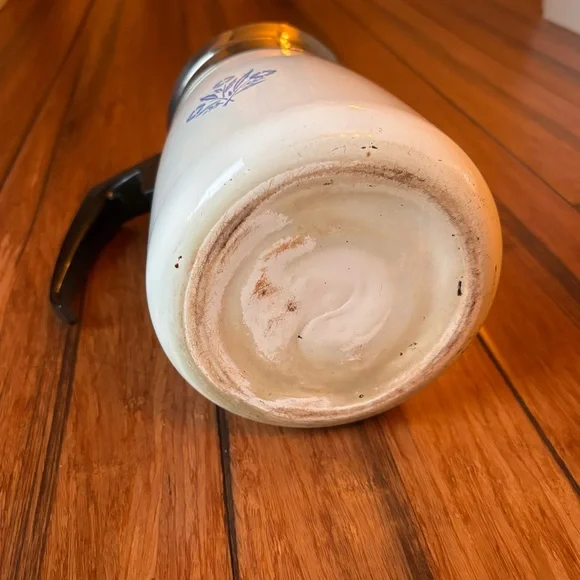 Vintage Corning Ware Blue Cornflower 6 Cup Porcelain Pot Carafe No Lid Replace - Picture 7 of 7